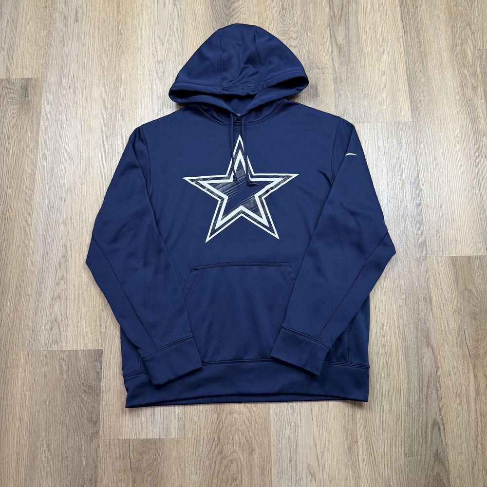 Dallas Cowboys Sweatshirt Hoodie Mens Medium Blue NFL Football Nike Therma Fit